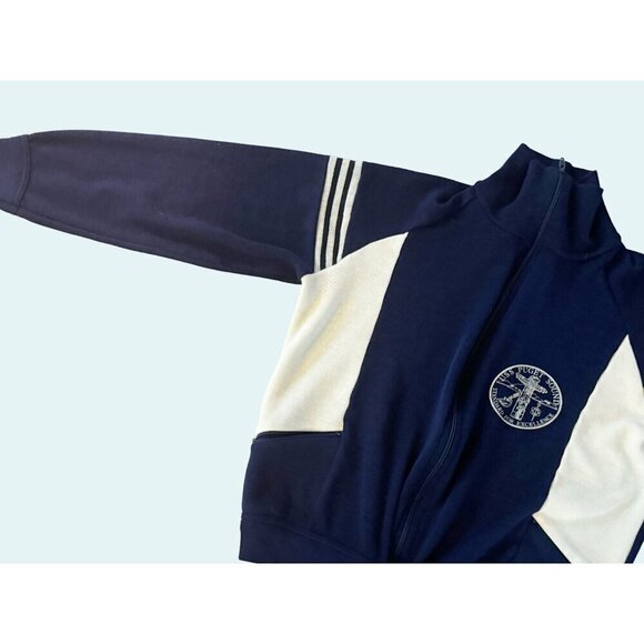 Vintage Navy USS Puget Sound Zip Up Sweatshirt Blue Cream Size Small EUC - Picture 5 of 8